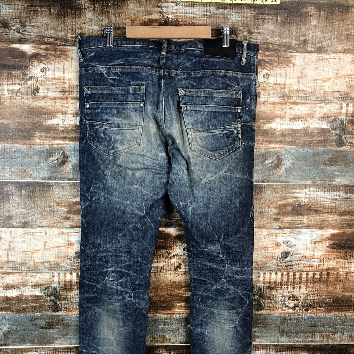 Tornado Mart DL Tornado Mart Blue Distressed Denim Pants #C145 Size US 33 - 14 Thumbnail