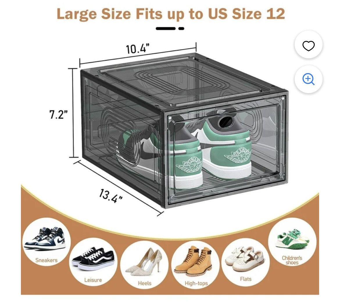 Designer heavy duty shoe containers-pack of 10 Size ONE SIZE - 2 Thumbnail