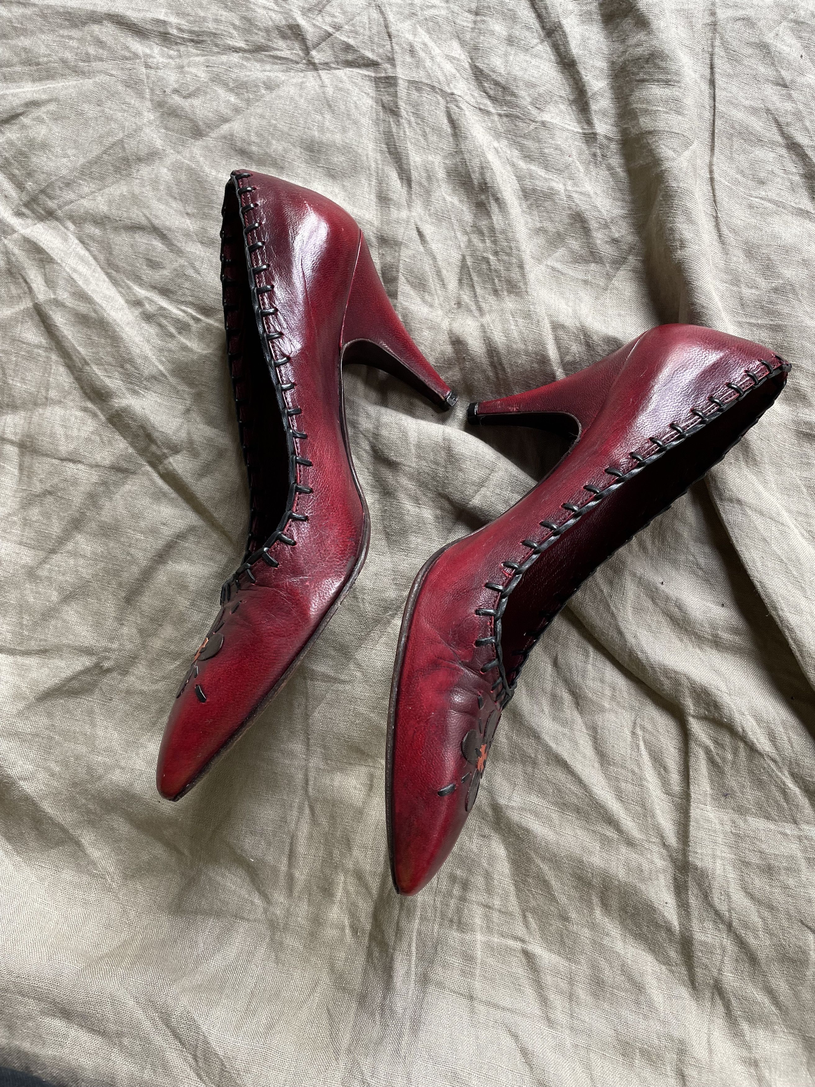 Prada Prada Vintage Floral Embroidered Archive Pump Heels 7824AC Size US 6.5 / IT 36.5 - 5 Thumbnail