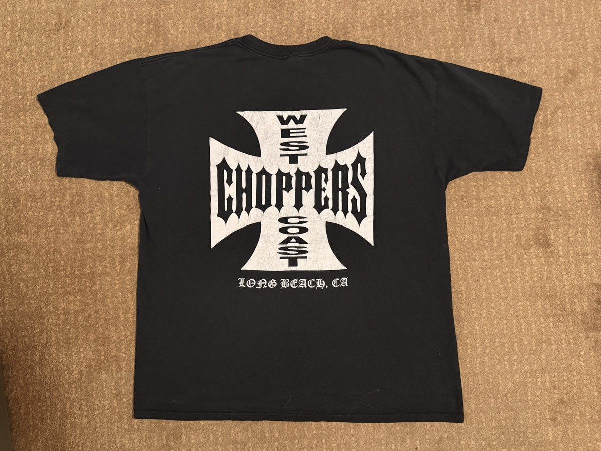 West Coast Choppers Iron Cross Logo Tee Faded Black USA