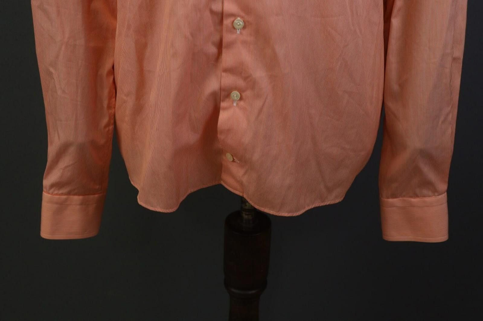 Eton Eton Orange Pinstriped Cotton Collar Dress Shirt Size 44 Size 38R - 3 Thumbnail