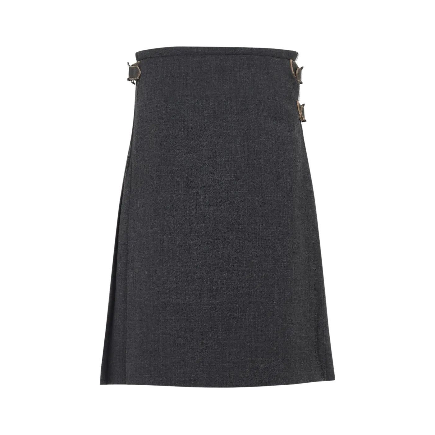 PRADA Gray Wool Skirt New And Authentic (Women's size:IT 40