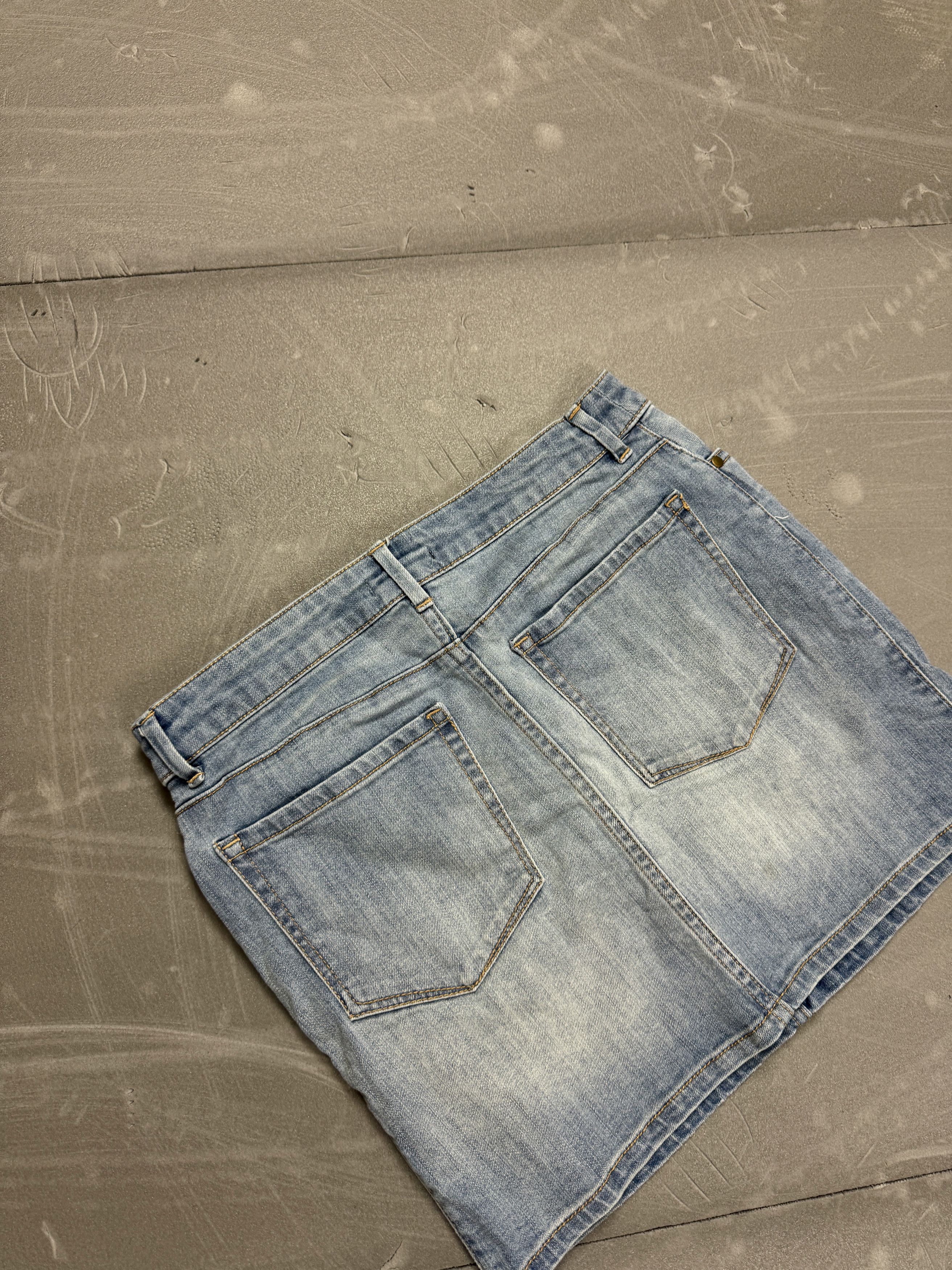 H&M H&M blue denim mini skirt retro y2k 90s 80s jeans faded Size 28" / US 6 / IT 42 - 9 Thumbnail