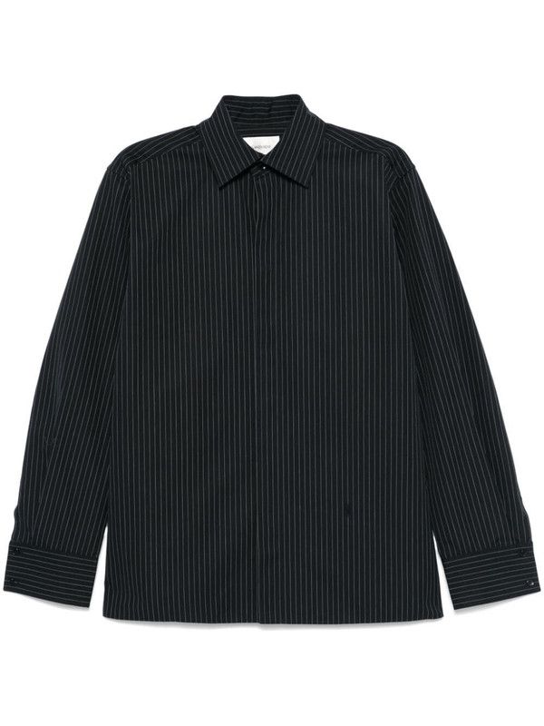 Saint Laurent Paris o1s1wg110126 793321 Cassandre Shirt in Striped Poplin Black Size US L / EU 52-54 / 3 - 1 Thumbnail