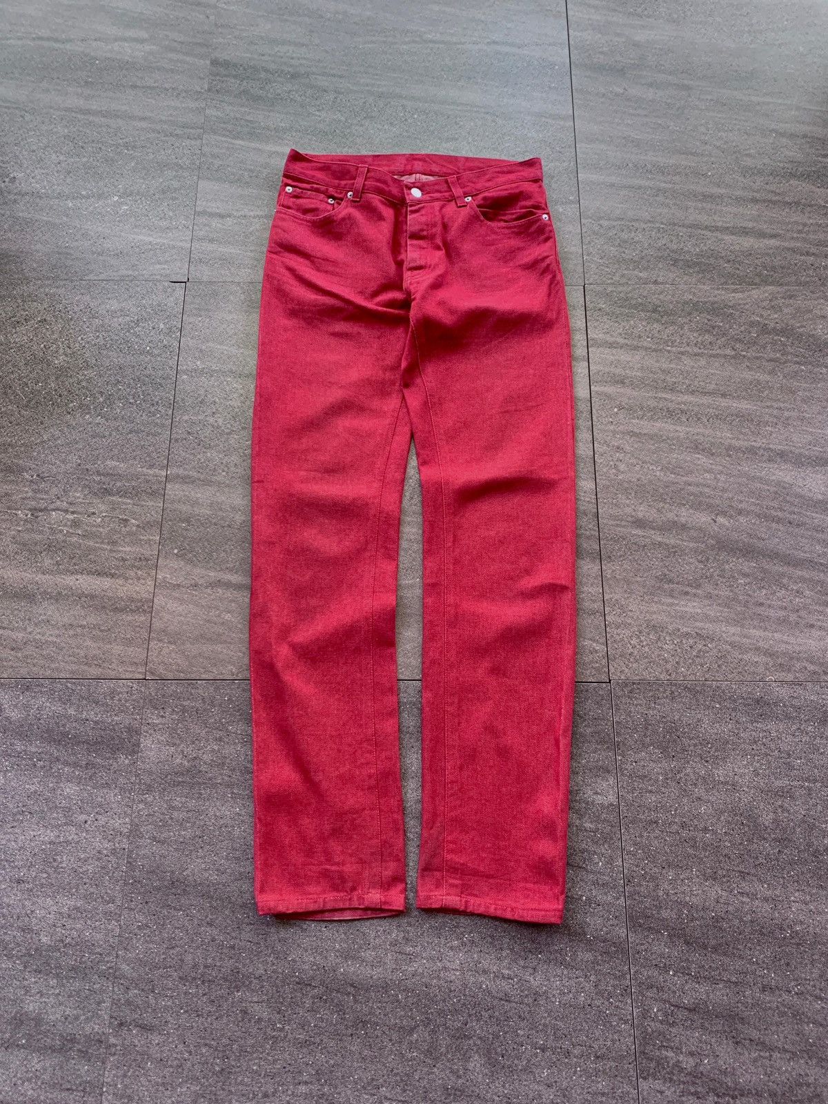 FREE TAX! Early 2000s Classic Cut Red Denim Jeans
