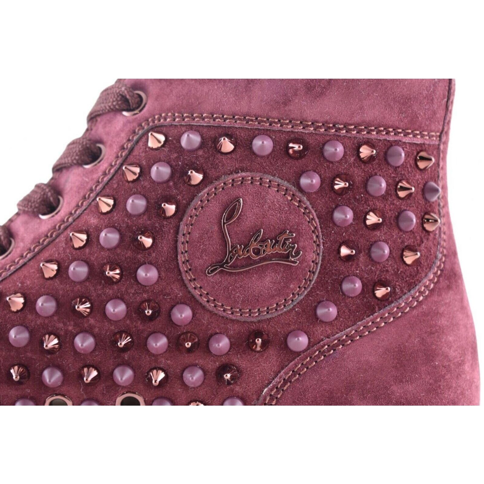 Christian Louboutin Christian Louboutin Mens Louis Flat Spike Prunus Red Mix Size US 7 / EU 40 - 9 Thumbnail
