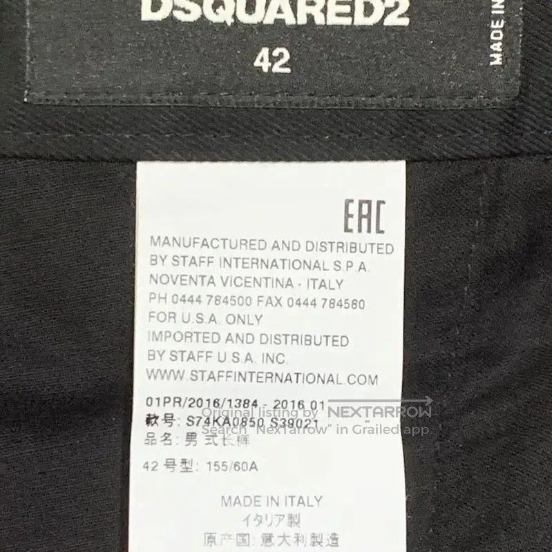 Dsquared2 DSQUARED2 Black Casual Pants for Men . Size US 34 / EU 50 - 5 Thumbnail