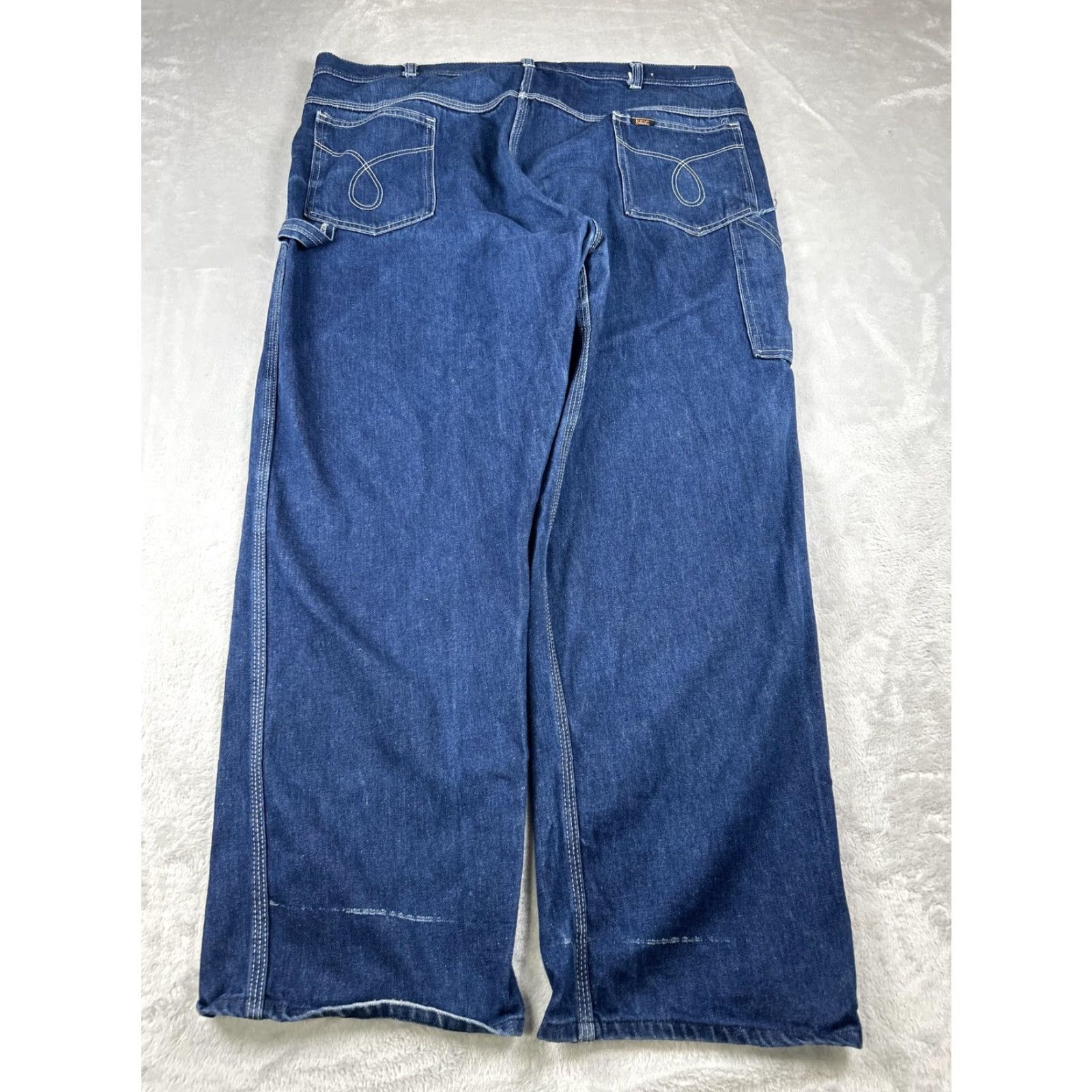 Vintage VINTAGE Key Jeans Mens 41x29 Denim Carpenter Workwear Utility Pockets Blue 60s Size US 41 - 2 Thumbnail