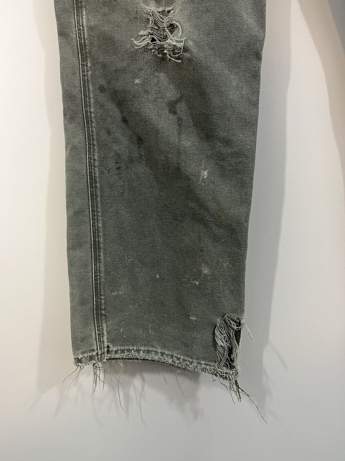 Carhartt Thrashed Sun Faded Olive Carpenter Pants Size US 33 - 7 Thumbnail