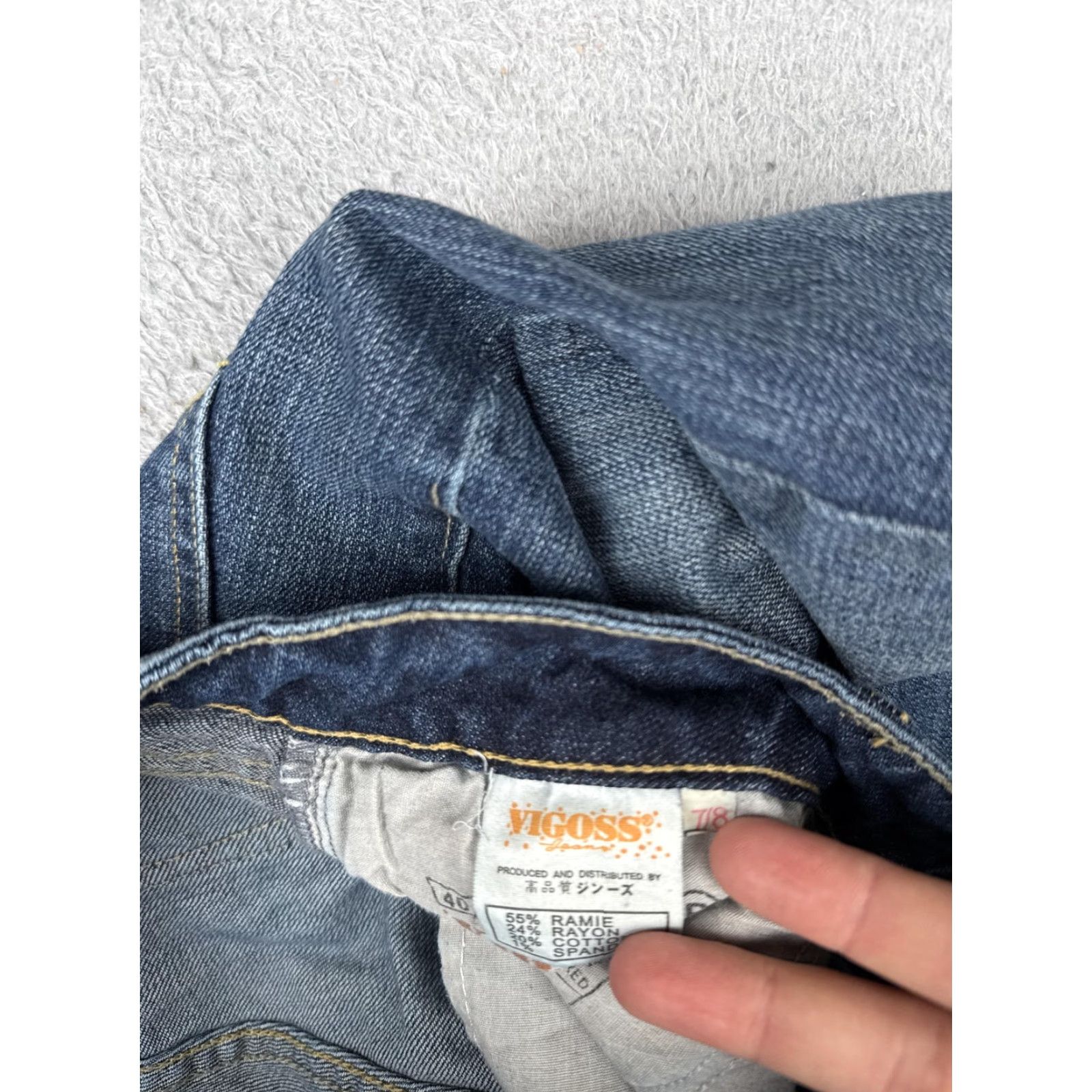 Vintage VIGOSS Jeans Bootcut Junior 7/8 Blue Medium Wash Low Rise Stretch Denim 29x32 Womens Size 28" / US 6 / IT 42 - 7 Thumbnail