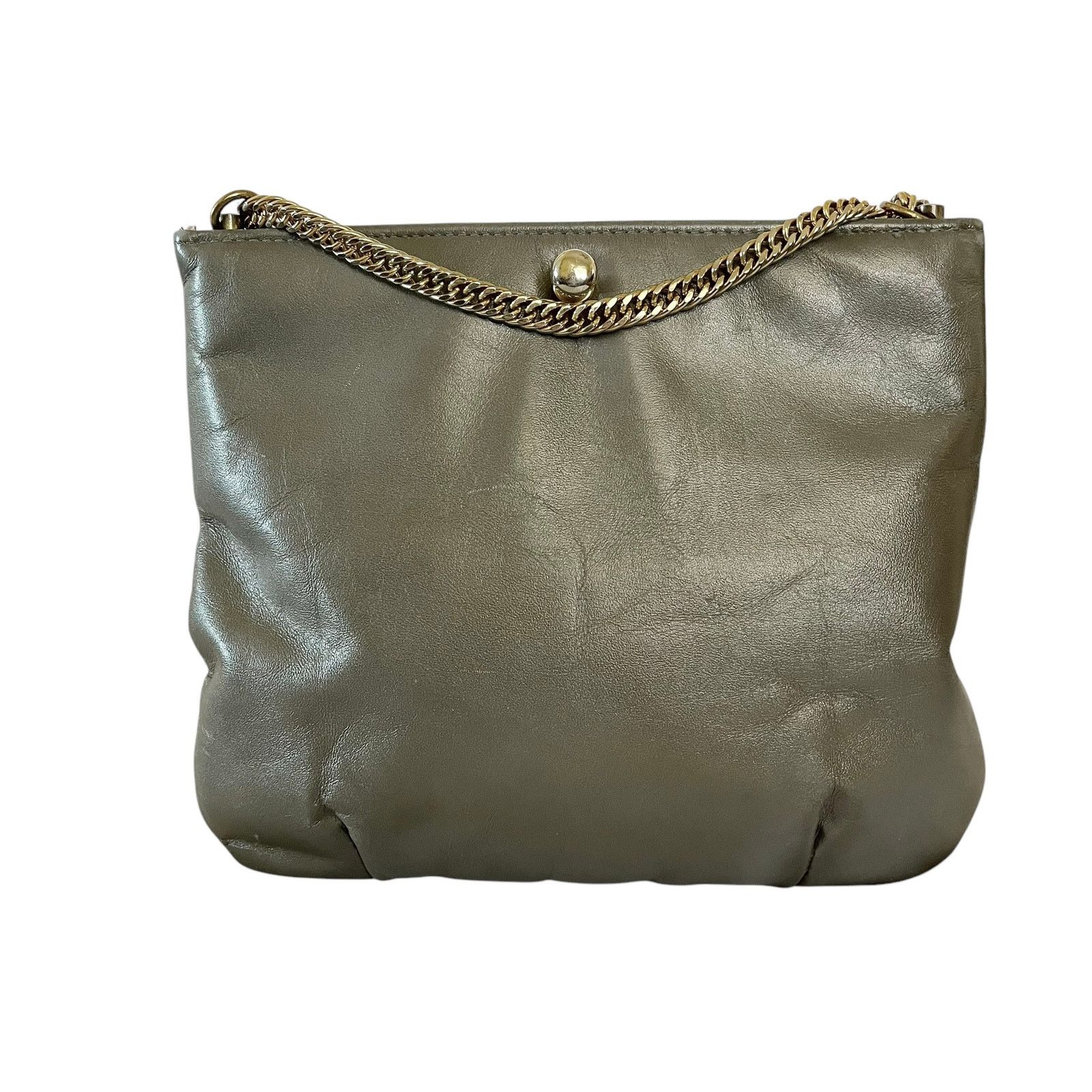 Vintage Ruth Saltz Vintage Cougar Bag Gray Leather Handbag Purse Size ONE SIZE - 2 Thumbnail
