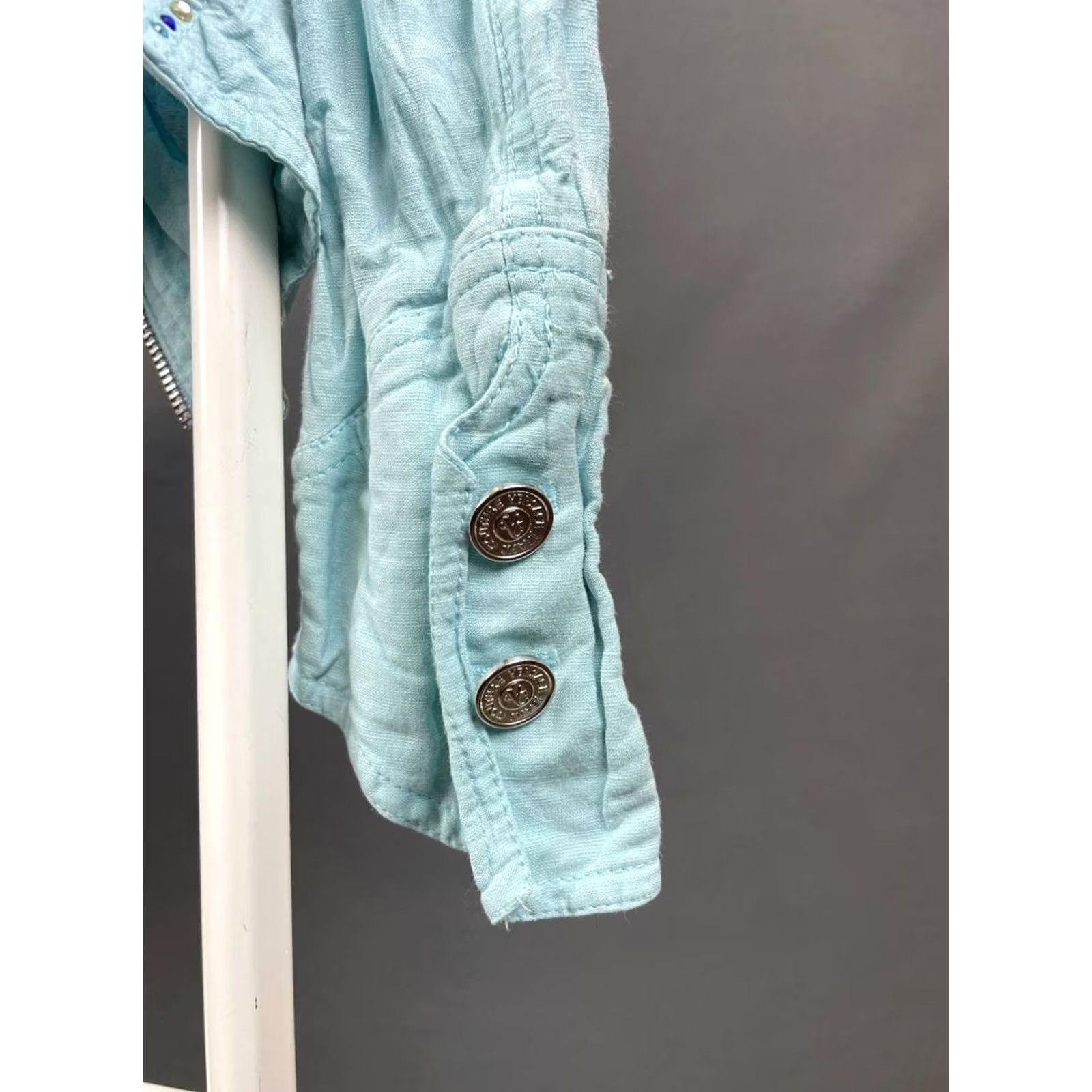 Versace Versace Jacket Womens S Blue Jeans Couture Cropped Size Viscose Long Sleeve Size S / US 4 / IT 40 - 6 Thumbnail