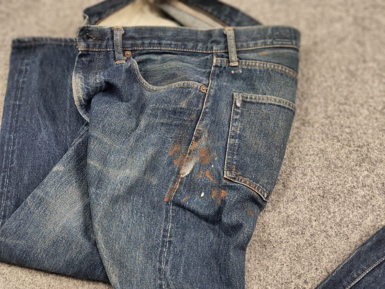 Orslow Vintage OrSlow Japan Selvedge Distressed paint Denim Jeans Size US 32 / EU 48 - 21 Thumbnail