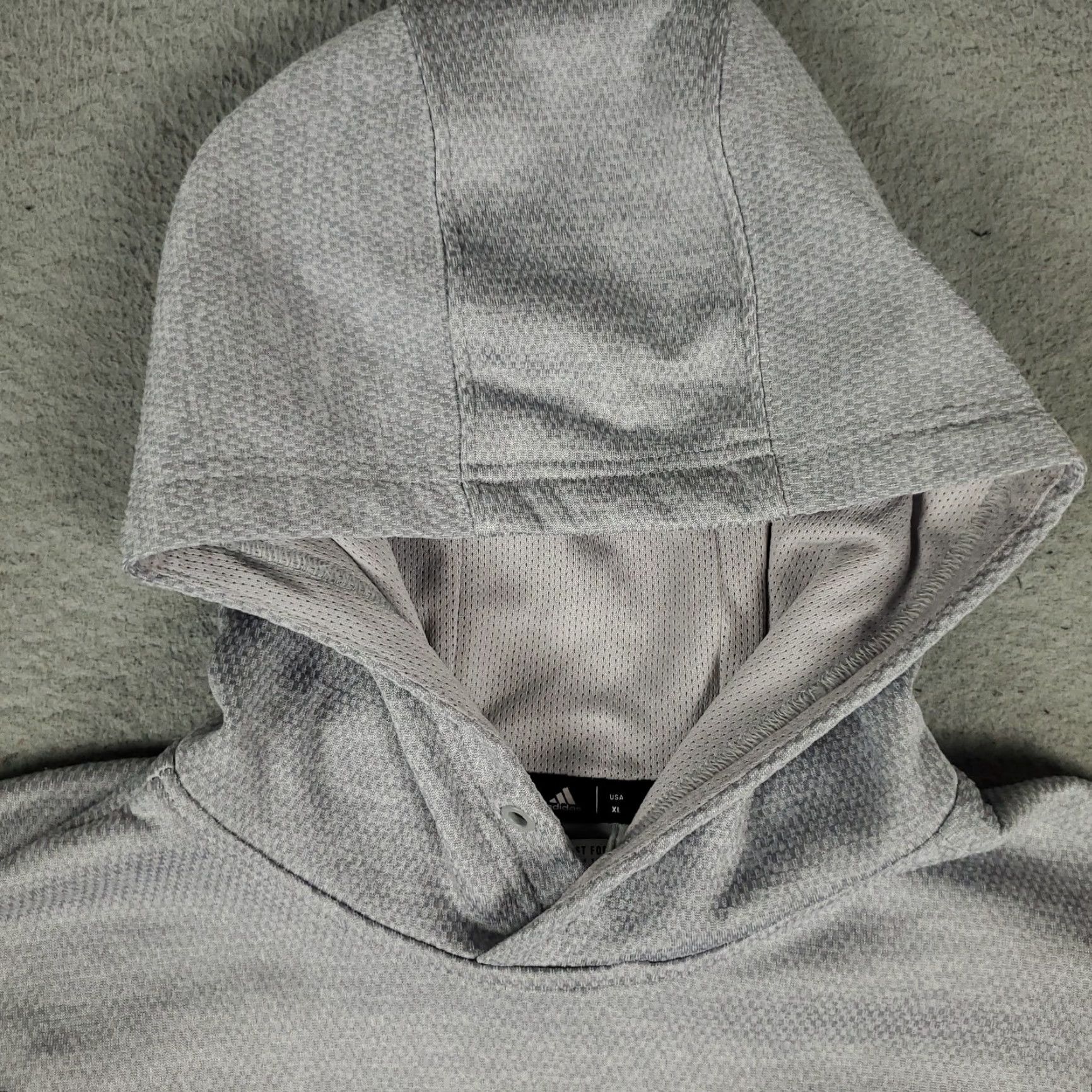 Adidas Adidas Hoodie Mens Size XL Gray Pullover Sweatshirt Knit Mock Neck Logo Pockets All Seasons Sports Size US XL / EU 56 / 4 - 2 Thumbnail