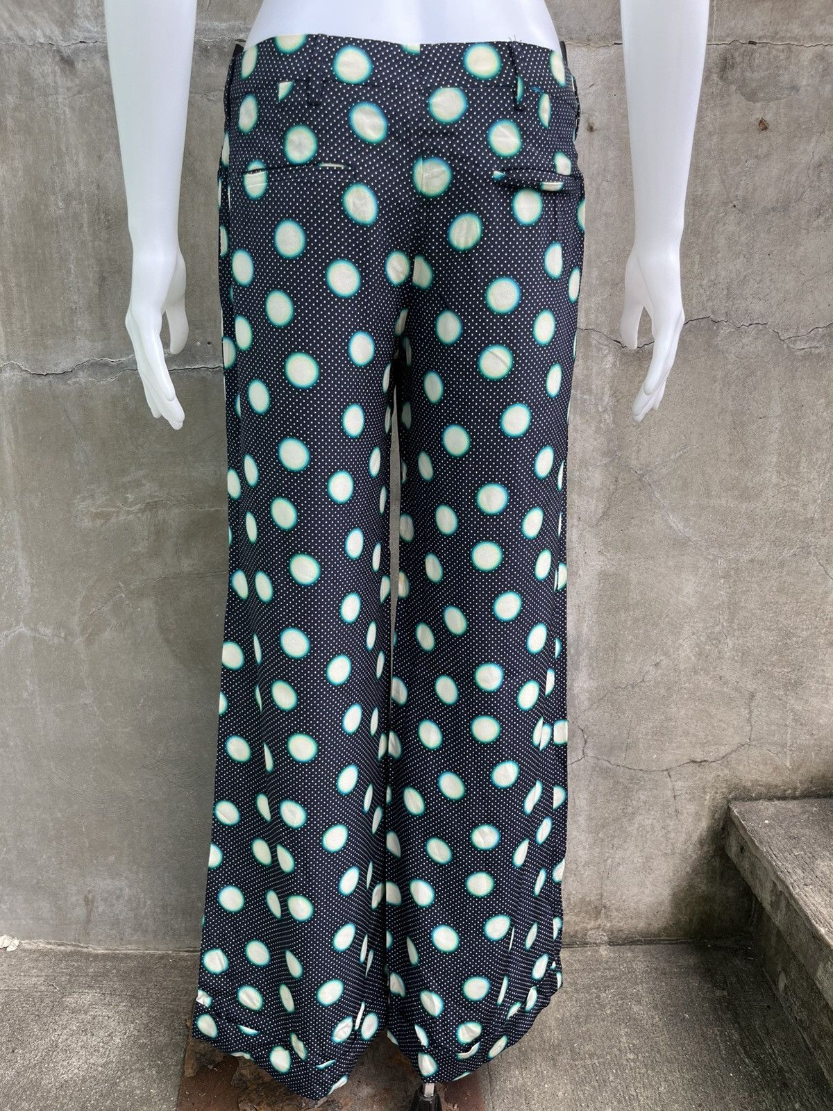 Miu Miu 2011 Silk Polkadot Wide Leg Trousers Size US 31 - 7 Thumbnail