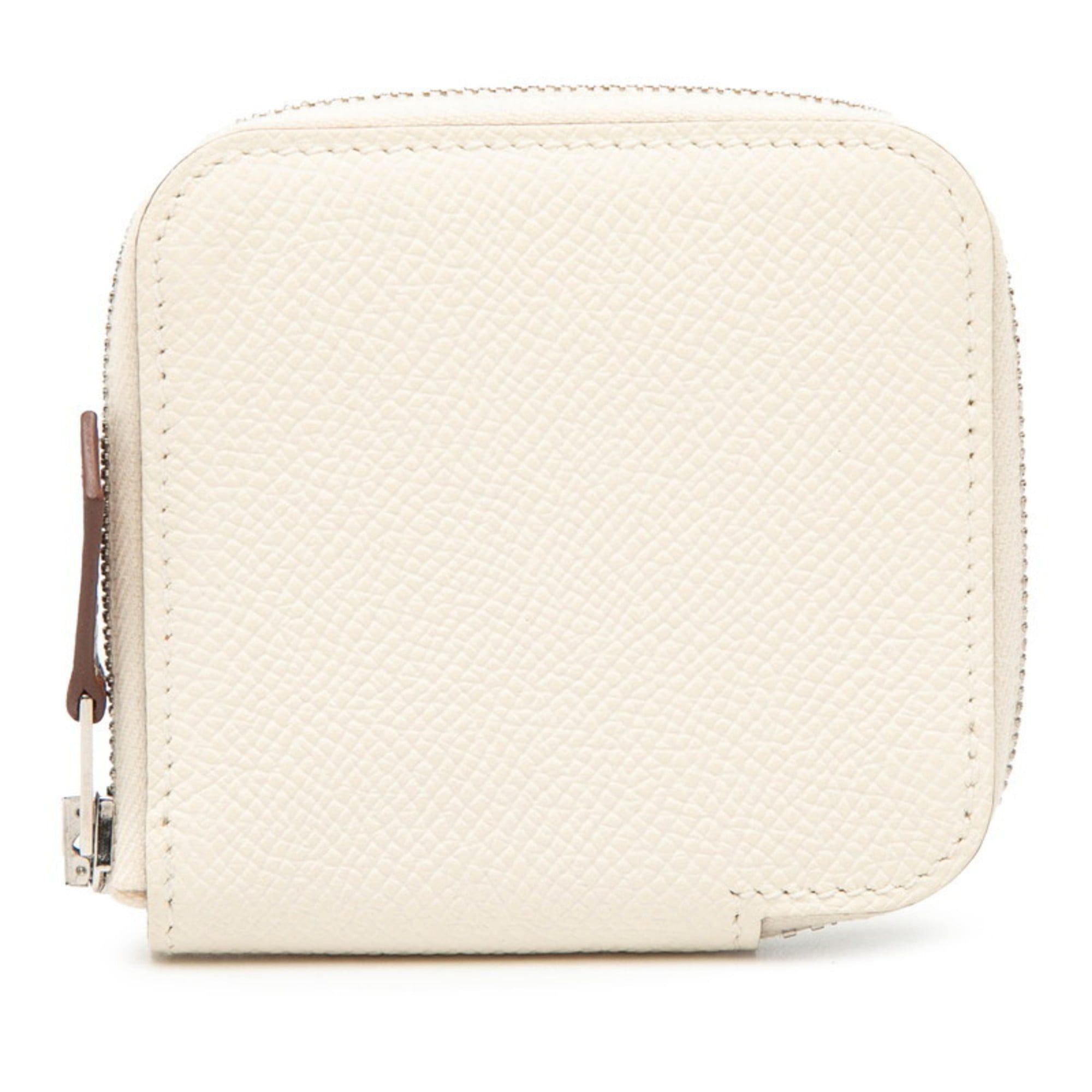 Hermes Hermès Azap Mini Silkin Wallet/Coin Case, Nata Ivory, Epsom Leather, Women's, HERMES Size ONE SIZE - 1 Thumbnail