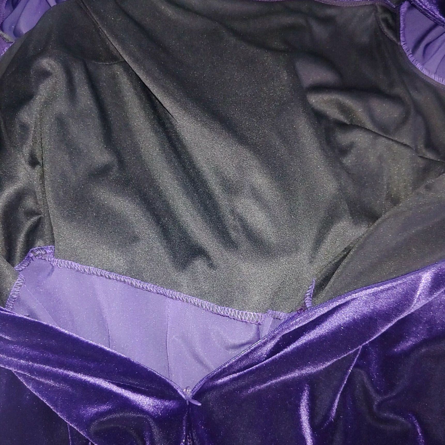 Vintage VINTAGE JS Collections Dress Velour Purple 90s Gothic Whimsical Knee Length Half Sleeve Zip Scoop Neck 12 Women Mens? Size XL / US 12-14 / IT 48-50 - 6 Thumbnail