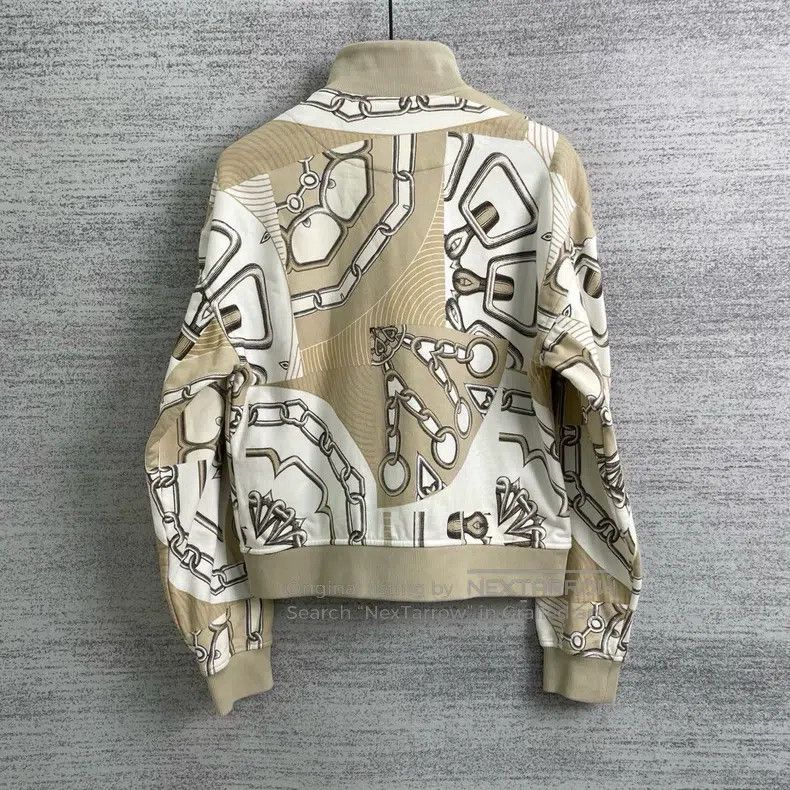 Hermes Hermes Pig Nose Chain Printed Stand Collar Jacket Size XS / US 0-2 / IT 36-38 - 2 Thumbnail
