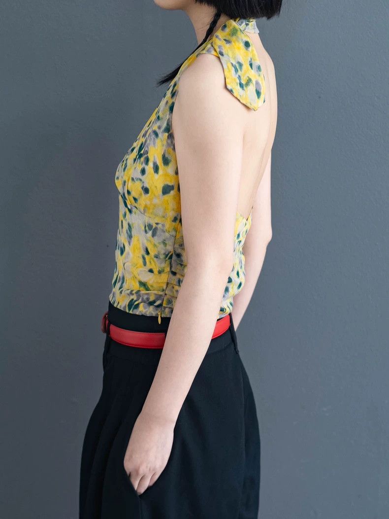Kenzo KENZO Yellow and green spots silk vest back vintagery Size XS / US 0-2 / IT 36-38 - 6 Thumbnail