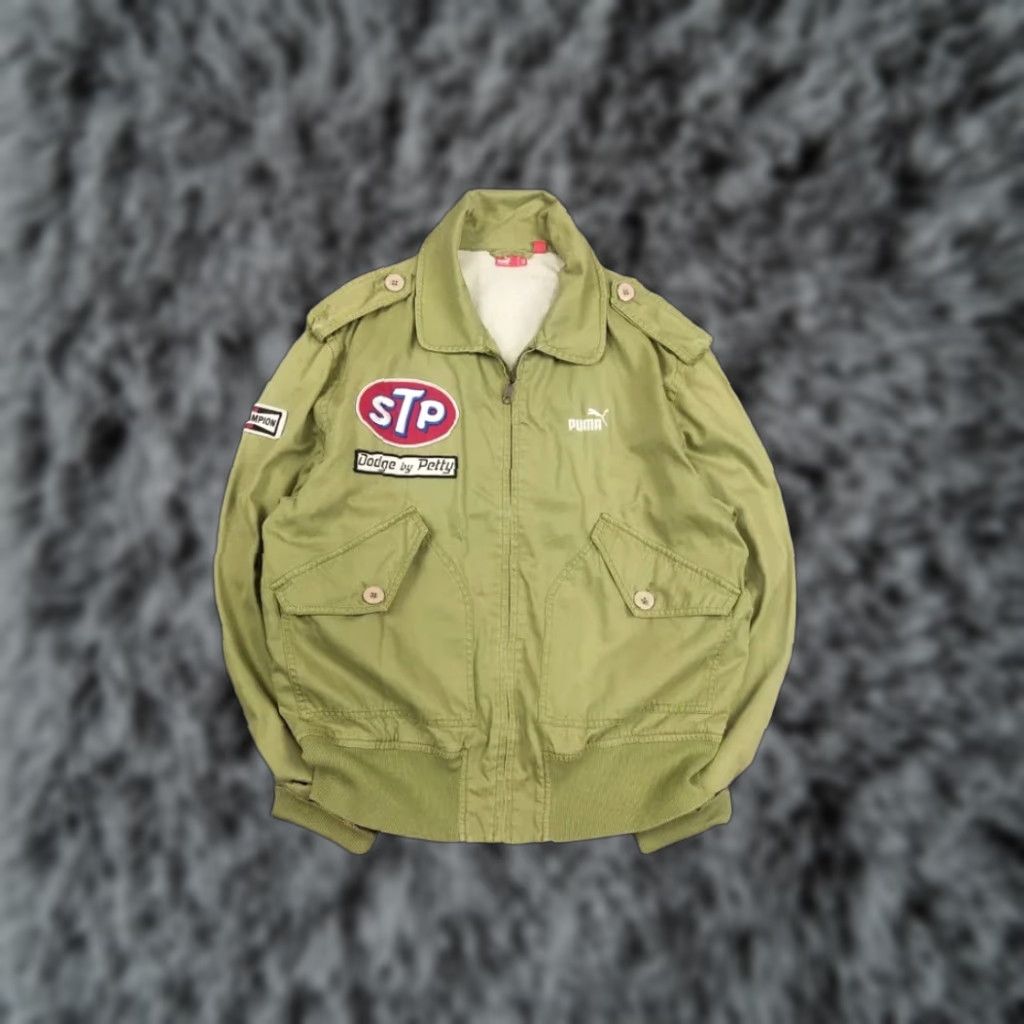 Puma Vintage Puma Richard Petty Jacket - Green STP Logo Dodge Nascar Canvas Full Zip, 90s Style, Unisex Adult M Size US M / EU 48-50 / 2 - 1 Thumbnail