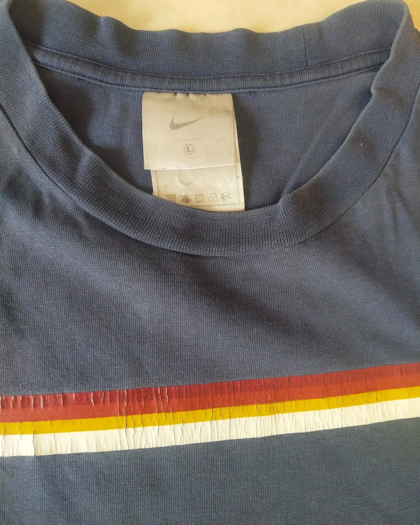 Nike × Vintage Vintage Nike Striped Navy Longsleeve Shirt Size US L / EU 52-54 / 3 - 3 Thumbnail