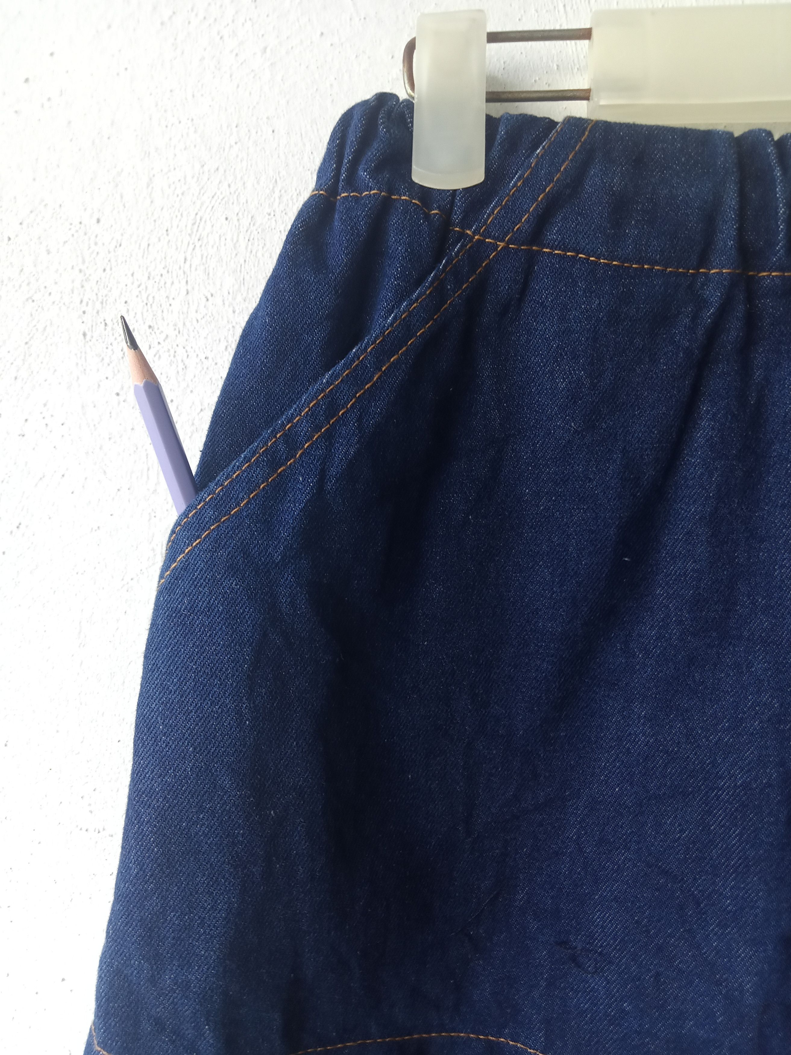 Hysteric Glamour Inspired Japanese Smiley Patches Hagi Midi Skirt Jeans Size 31" - 3 Thumbnail