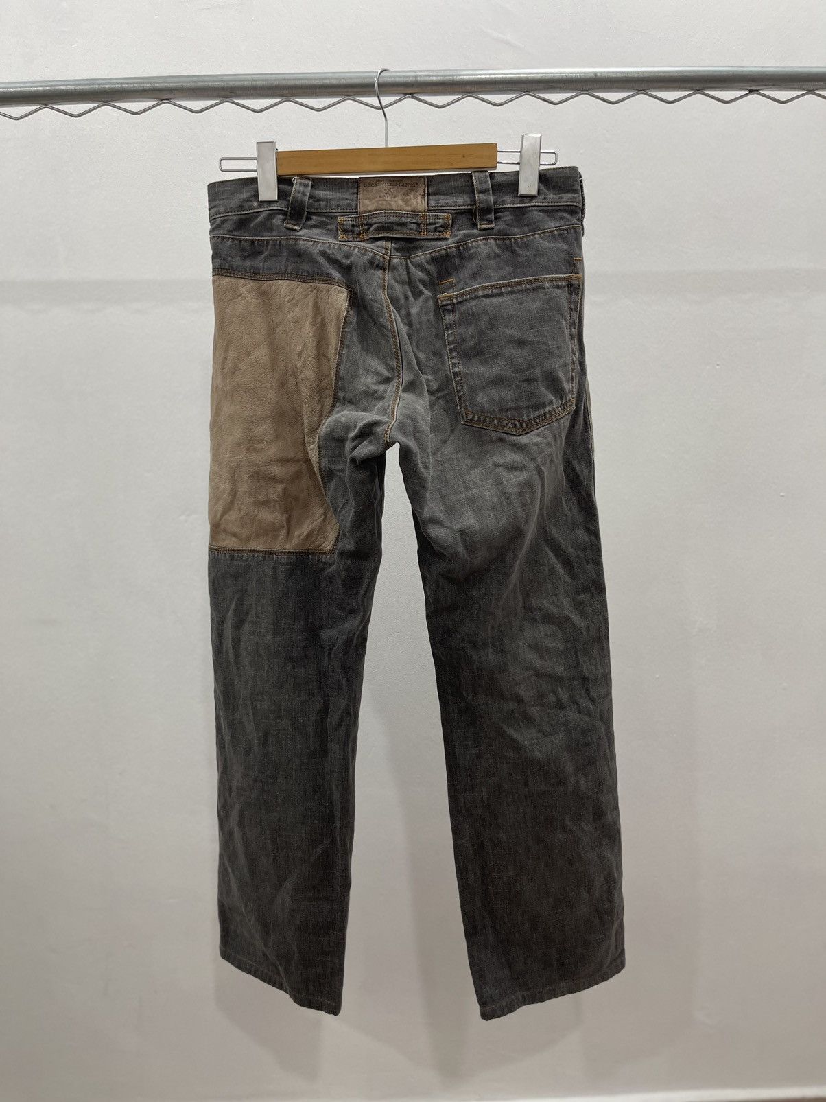 Japanese Brand Decauville Pants Jeans Mit Geradem Bien Leather Denim Size US 31 - 1 Thumbnail