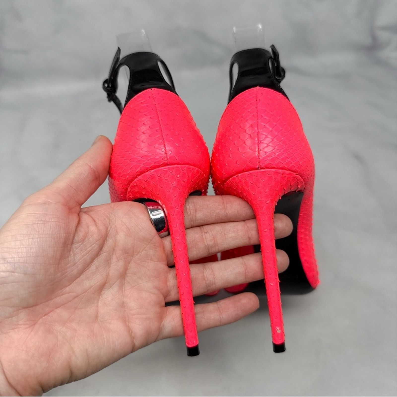 Saint Laurent Paris Saint Laurent Zoe 105 Leather Snakeskin Pointed Toe Heels Size US 6.5 / IT 36.5 - 8 Thumbnail