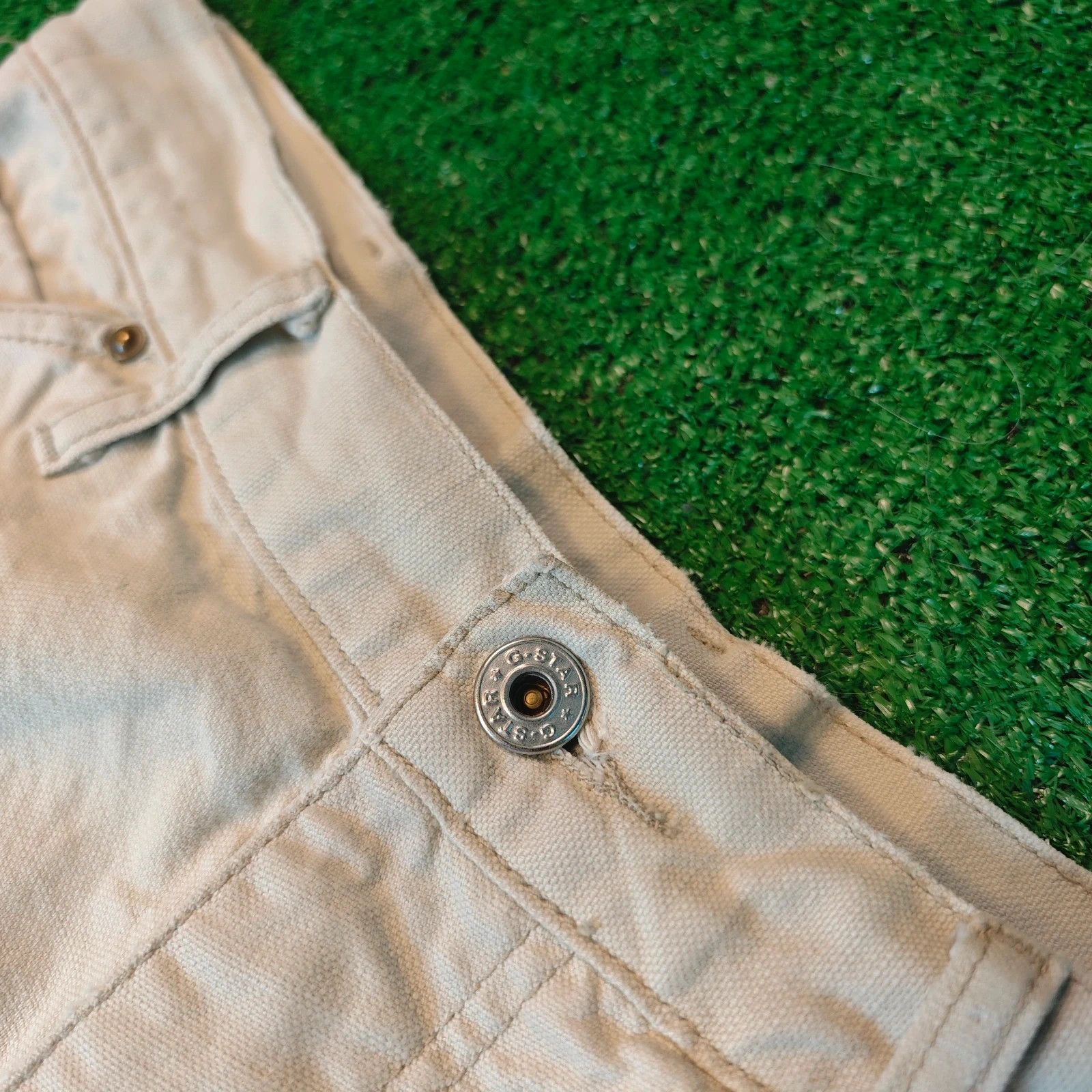 G-Star Vintage G-star Elwood Jeans Mens 32x32 cream straight 90s Size US 32 / EU 48 - 8 Thumbnail