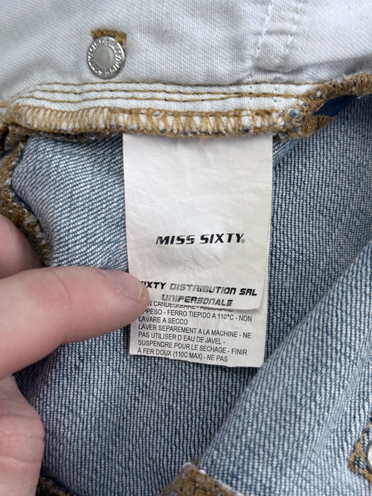 Miss Sixty VINTAGE Y2K RARE MISS SIXTY LACE UP JEANS 26 BLUE Size 26" / US 2 / IT 38 - 6 Thumbnail