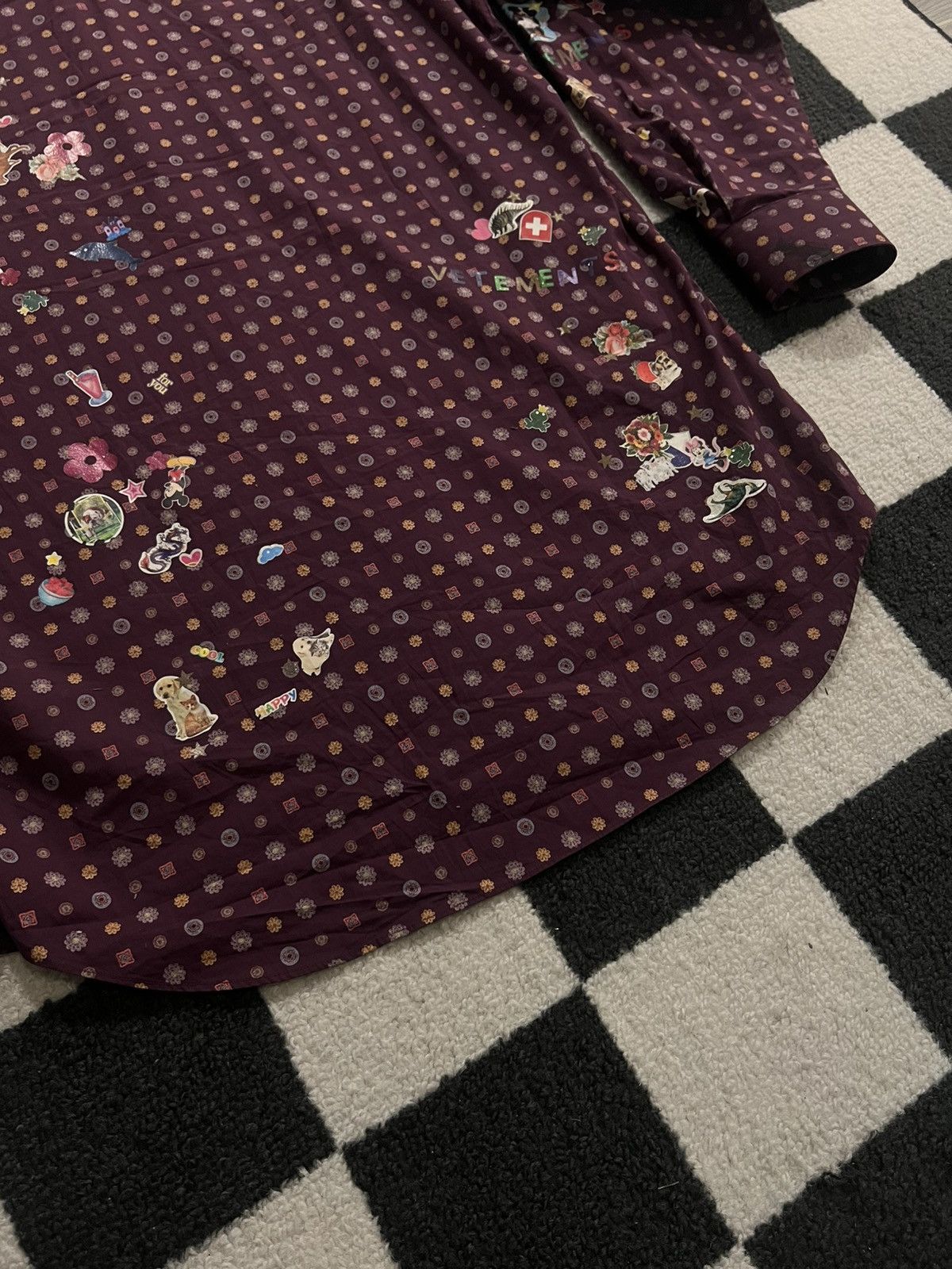 Vetements Purple Paisley Button-up Sticker Shirt Unisex Fits L Size US XS / EU 42 / 0 - 9 Thumbnail