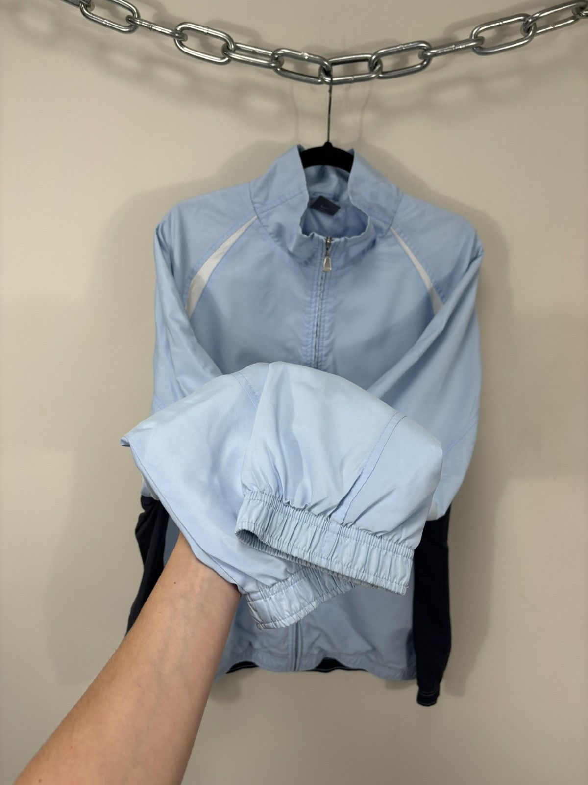 Nike Vintage Nike Y2K Baby Blue Retro Swoosh Hype Track Jacket Size US XXL / EU 58 / 5 - 11 Thumbnail