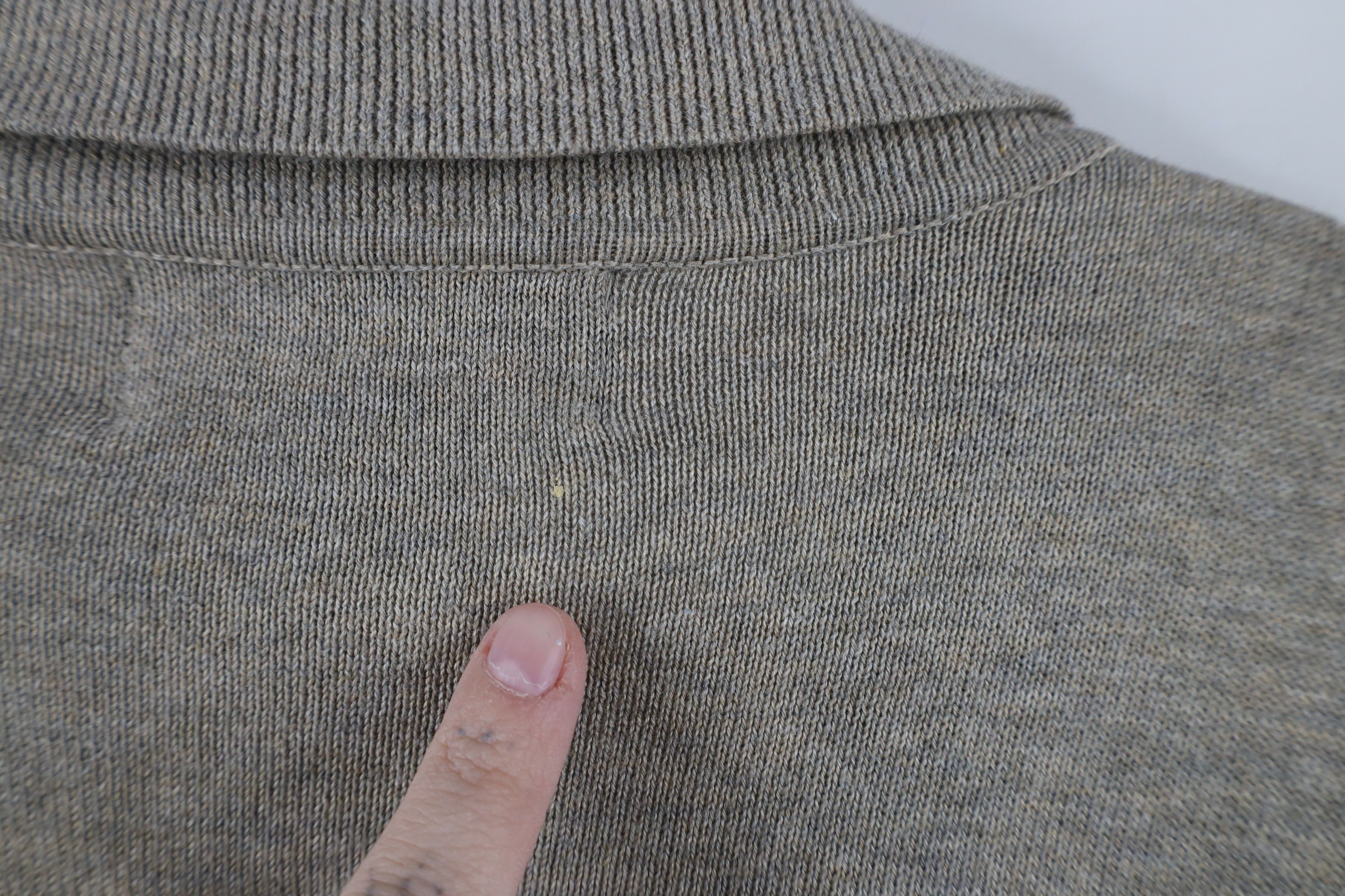 Vintage Vintage 90s Streetwear Knit Diamond Long Sleeve Polo Beige Size US L / EU 52-54 / 3 - 9 Thumbnail