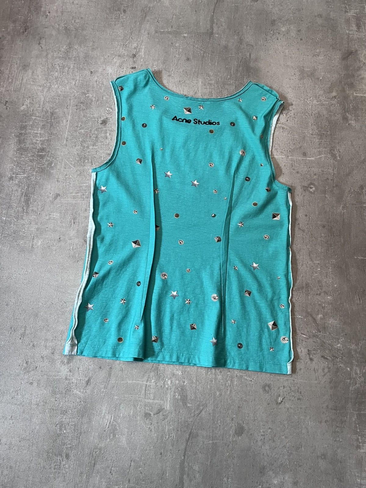 Acne Studios Acne Studios tank top eye turquoise cotton Size US M / EU 48-50 / 2 - 2 Thumbnail