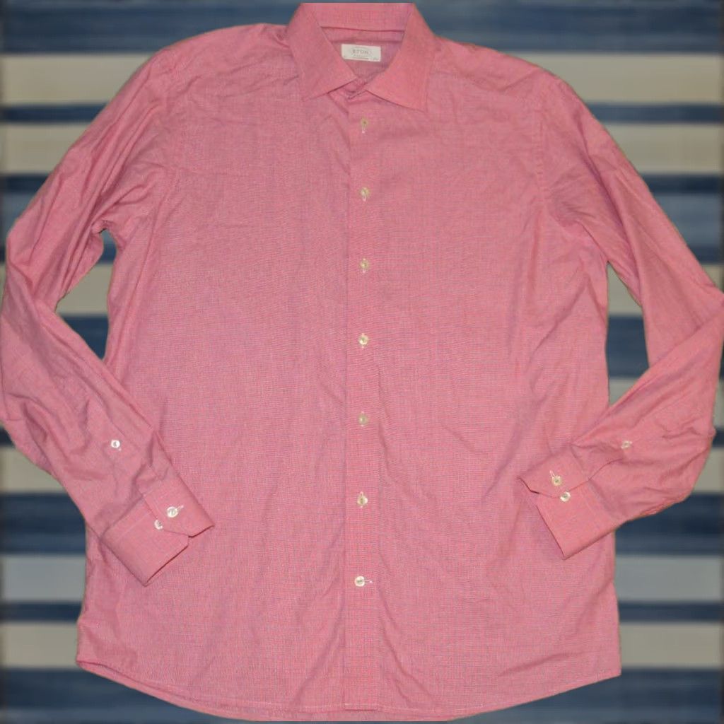 Eton ETON Pink Long Sleeve Button Down Shirt Contemporary Fit 17.5 - 44 Mens Pink Long Sleeve Button Down Shirt Contemporary Fit 17.5 Mens Size US XXL / EU 58 / 5 - 1 Thumbnail