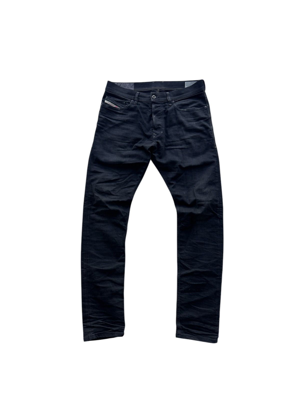 Diesel × Diesel Black Gold Diesel Tepphar Slim Carrot 0666Q Stretch Black Jeans Size US 31 - 1 Thumbnail