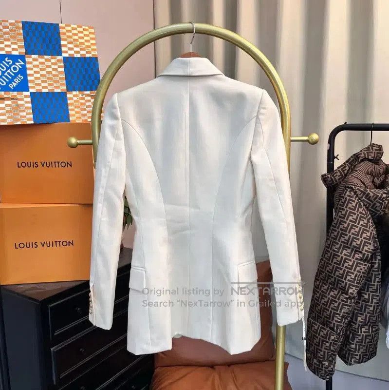 Balmain Balmain White Wool Women's Jacket . Size XS / US 0-2 / IT 36-38 - 2 Thumbnail