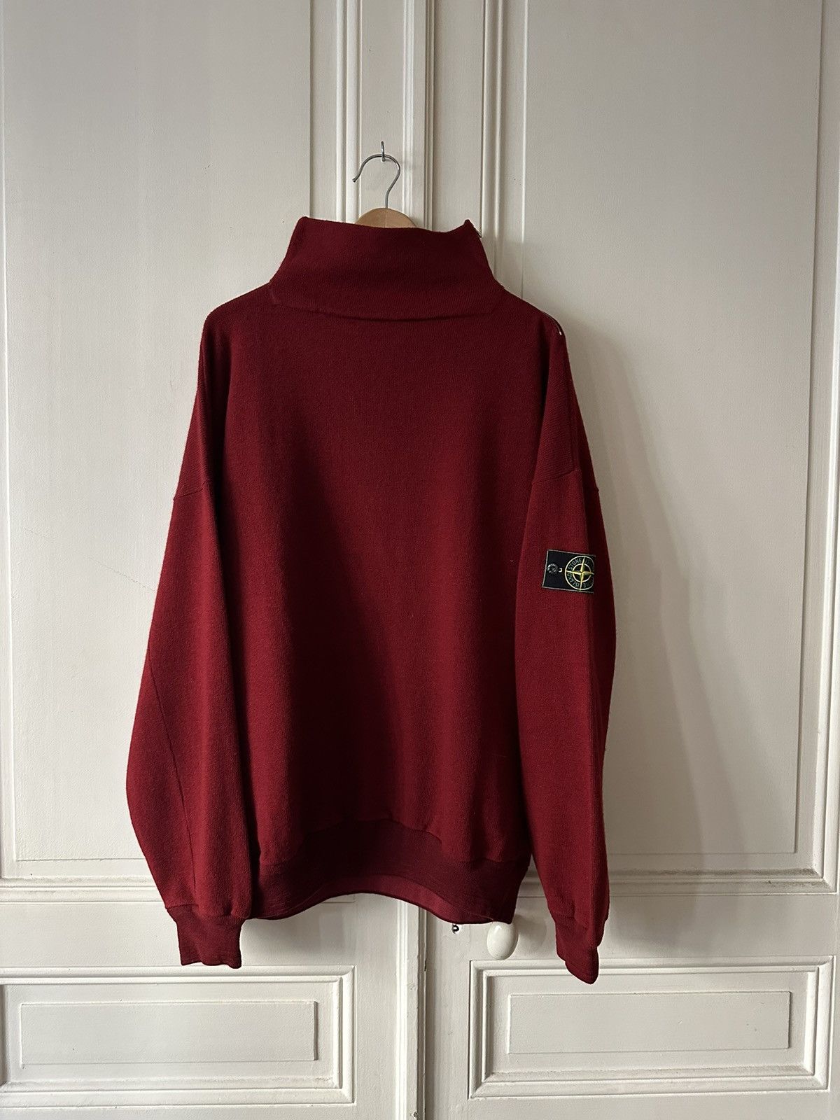 image of Archival Clothing x Massimo Osti Aw88 Stone Island Side Zip Knit Red - Xl, Men's