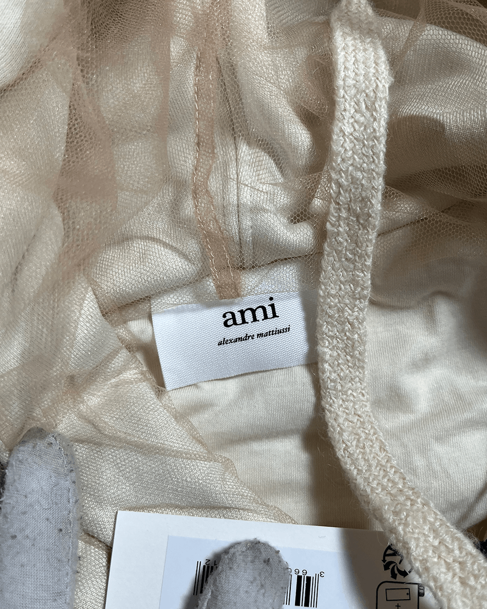 Other AMI Alexandre Mattiussi 2 Layer Cotton /Tulle Hoodie Size US L / EU 52-54 / 3 - 5 Thumbnail
