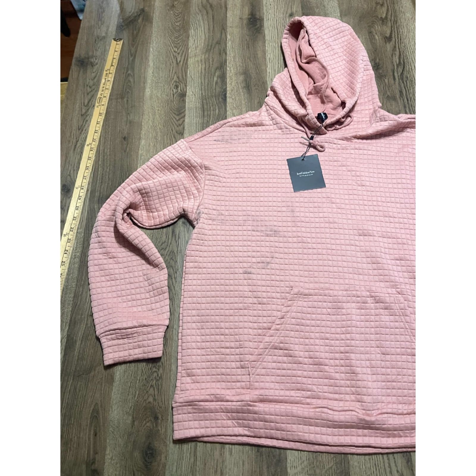 Vintage JustFashionNow Hoodie Women's XL Pink Pullover Textured NWD Modern Casual Pullover Size XL / US 12-14 / IT 48-50 - 3 Thumbnail