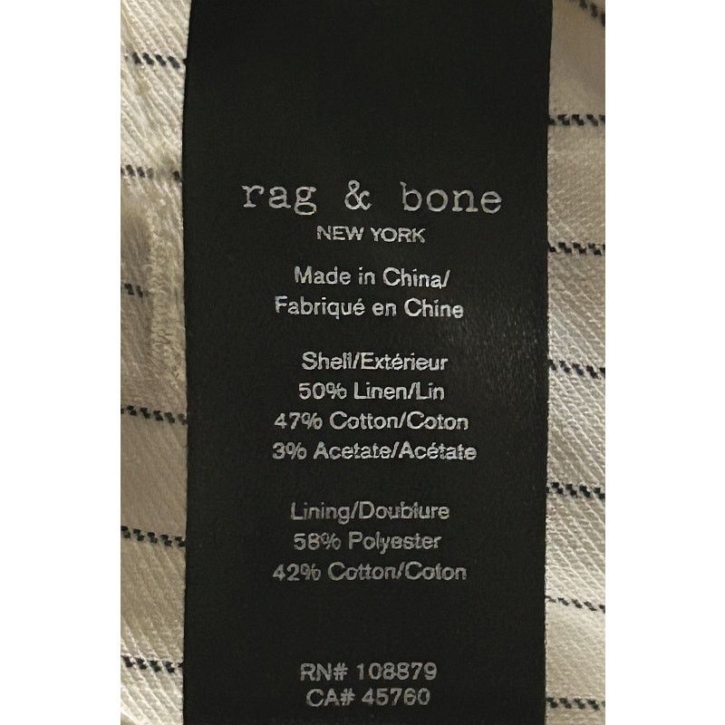 Rag & Bone NWT rag & bone Logan Stripe Wide Linen Cotton Jeans 28X31 Size 28" / US 6 / IT 42 - 8 Thumbnail