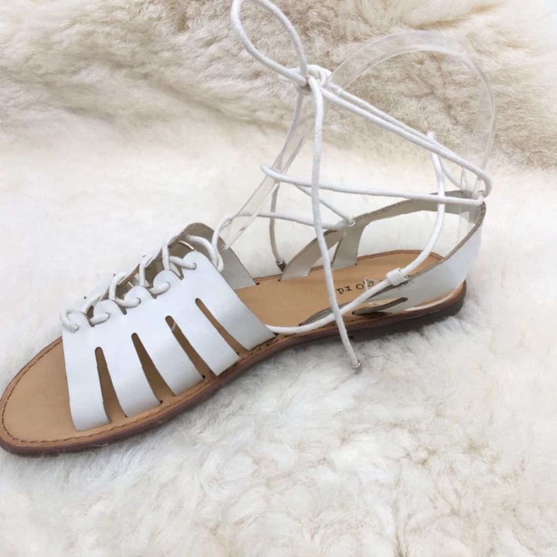 Vintage INDIGO RD. Baku Gladiator Sandals White Lace Up Flat 6 M Womens Size US 6 / IT 36 - 3 Thumbnail