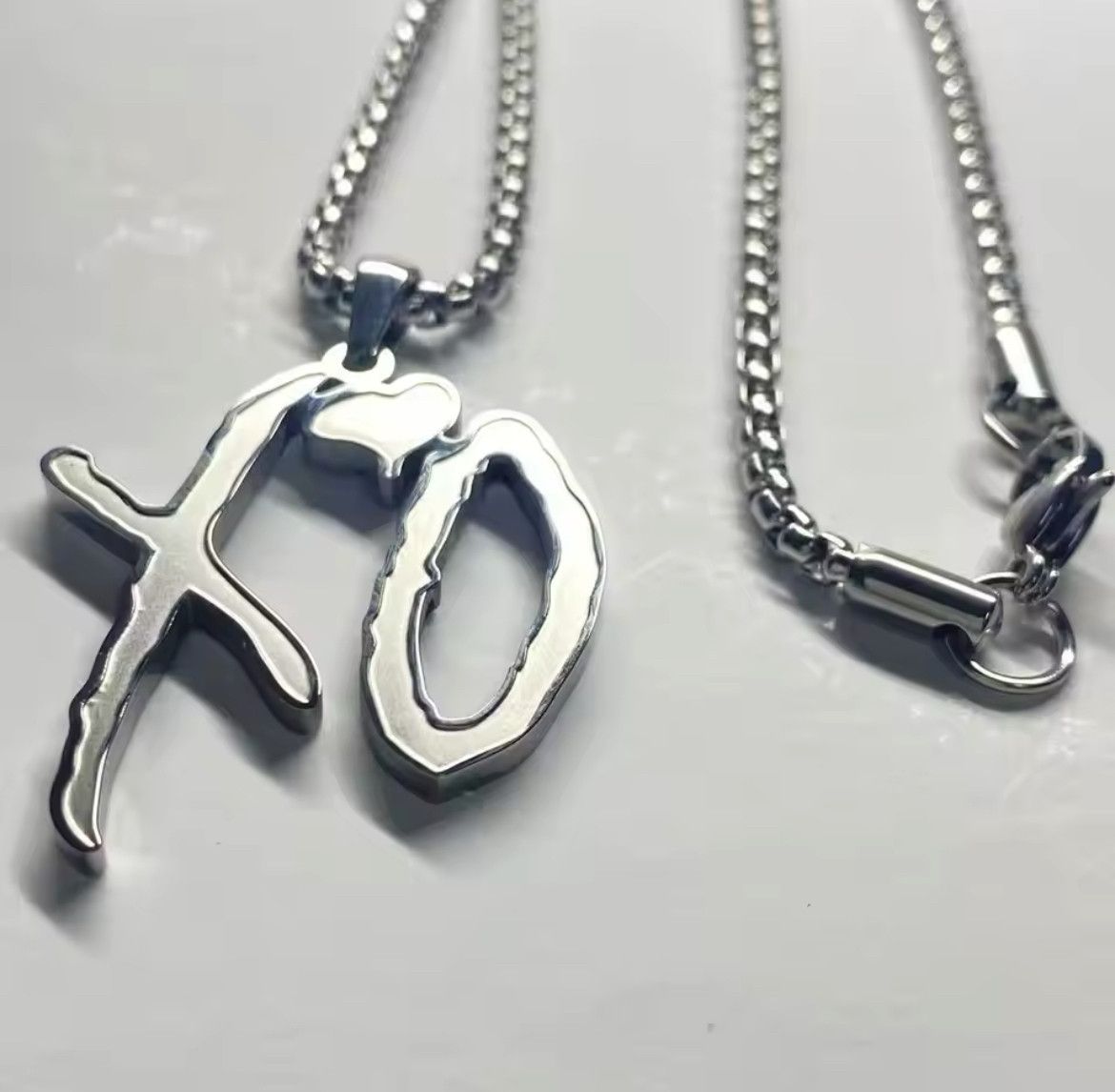 Jewelry × Vintage Hip Hop Titanium Steel Letter Pendant Necklace Size ONE SIZE - 1 Thumbnail