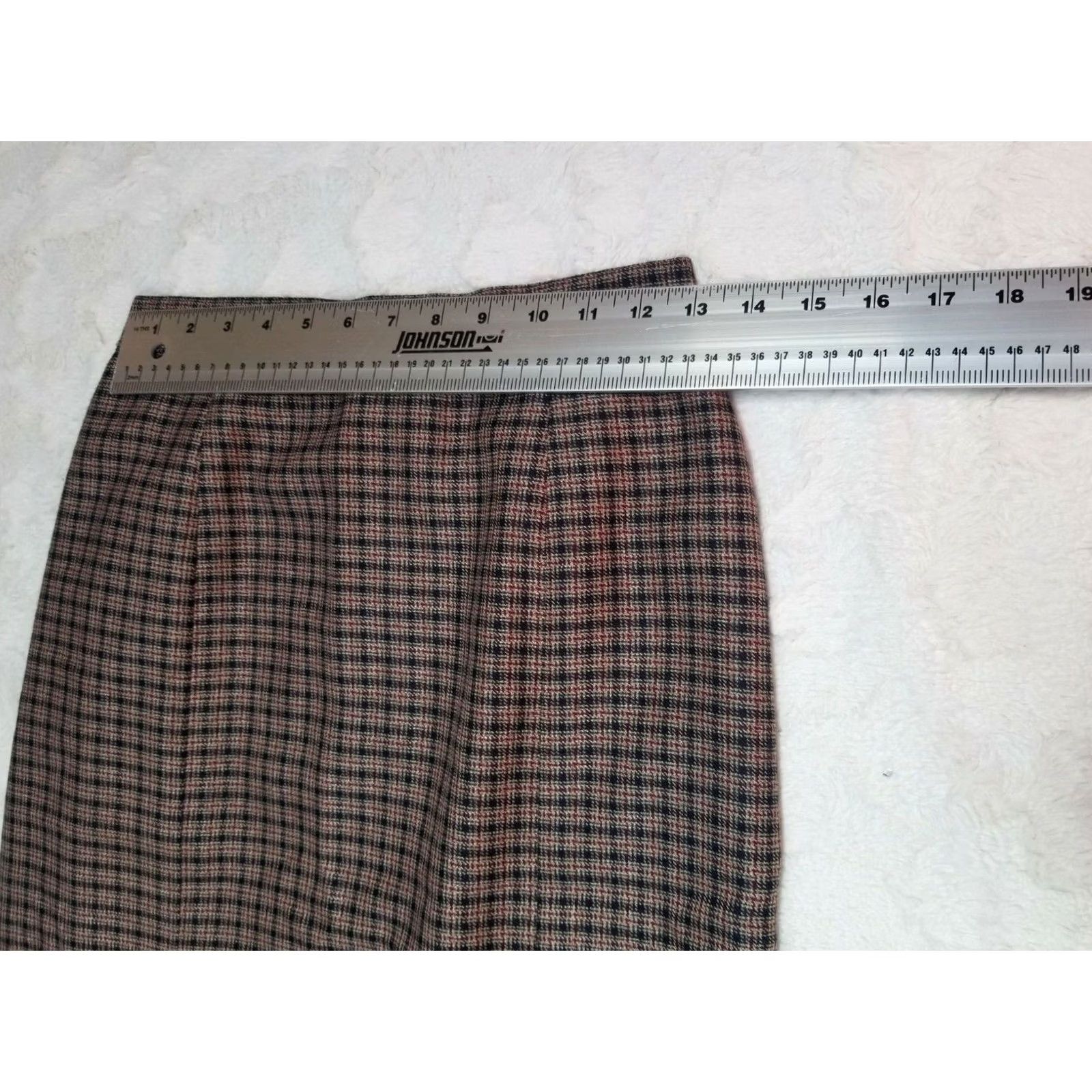 Worthington Worthington Womens Skirt Size 8P Straight Plaid Inverted Pleats Brown Black Size 30" / US 8 / IT 44 - 4 Thumbnail