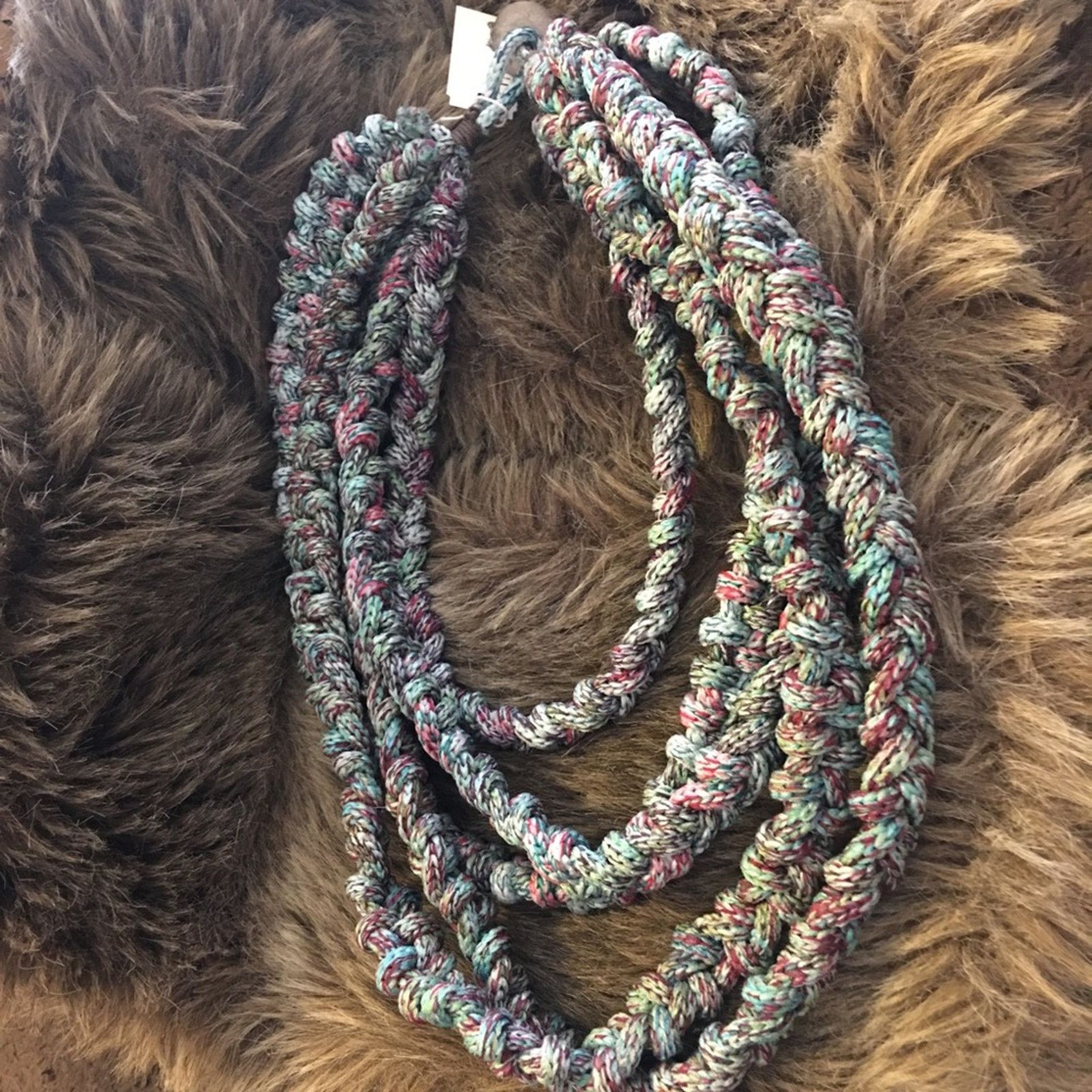 Jewelry Handmade multi strand knotted yarn necklace Size ONE SIZE - 10 Thumbnail