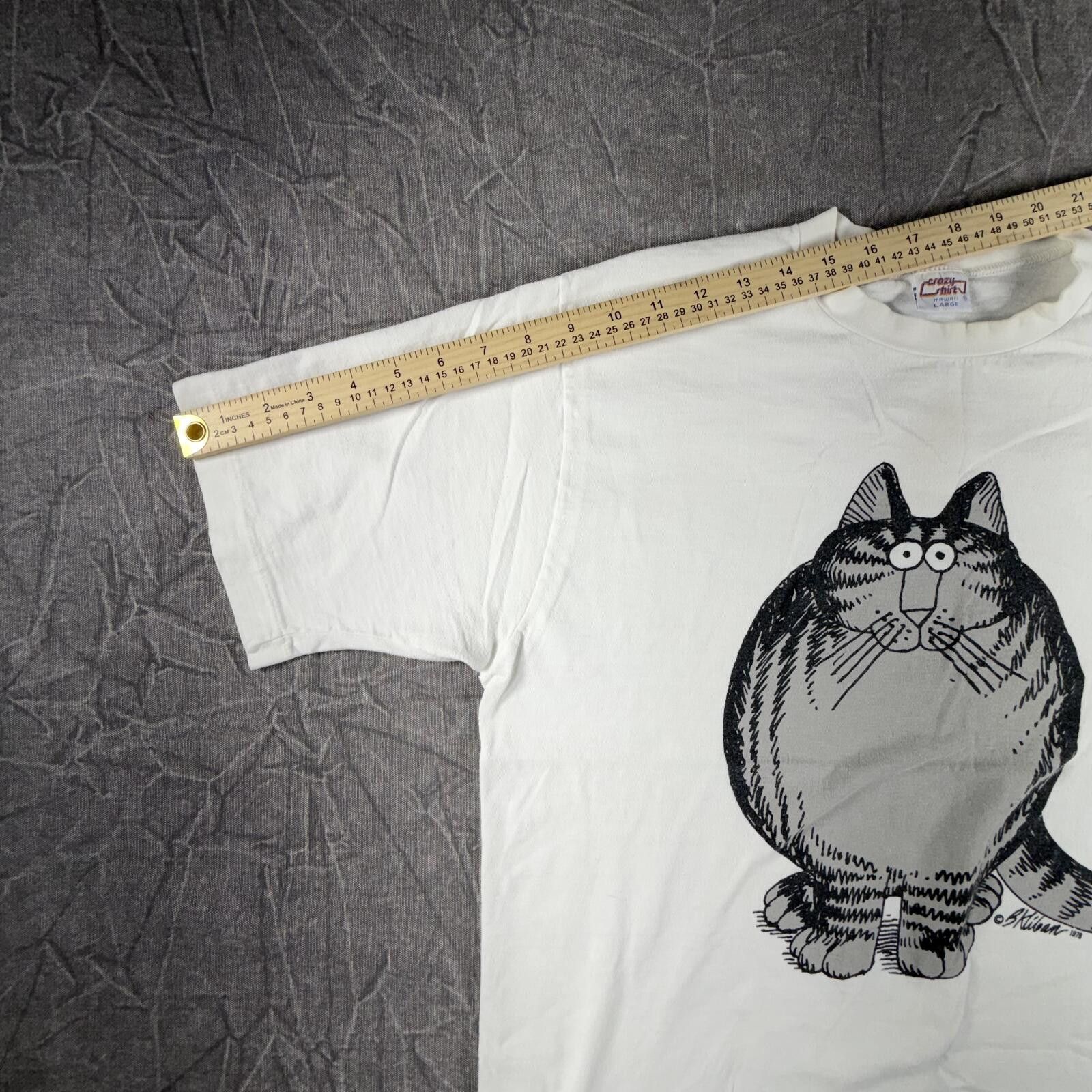 Other Crazy Shirt Shirt Men's L White Vintage 1978 Cat Print Size ONE SIZE - 4 Thumbnail