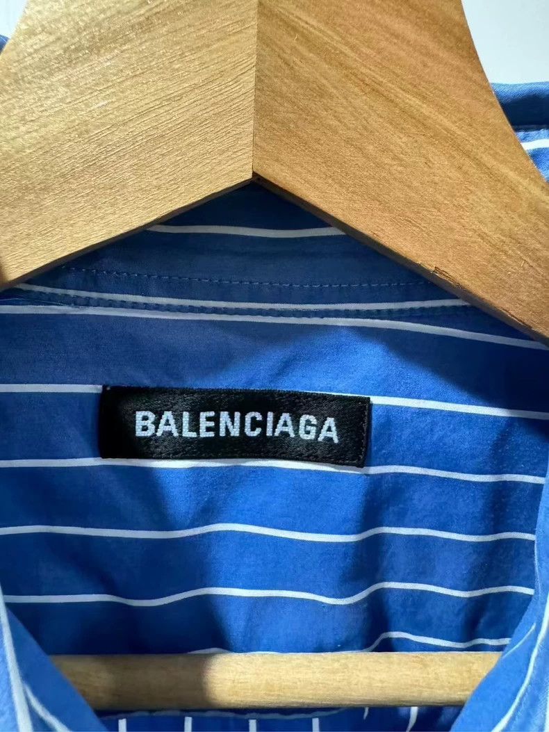 Balenciaga Balenciaga size 38 Blue striped lock logo long sleeve shir Size US XS / EU 42 / 0 - 3 Thumbnail