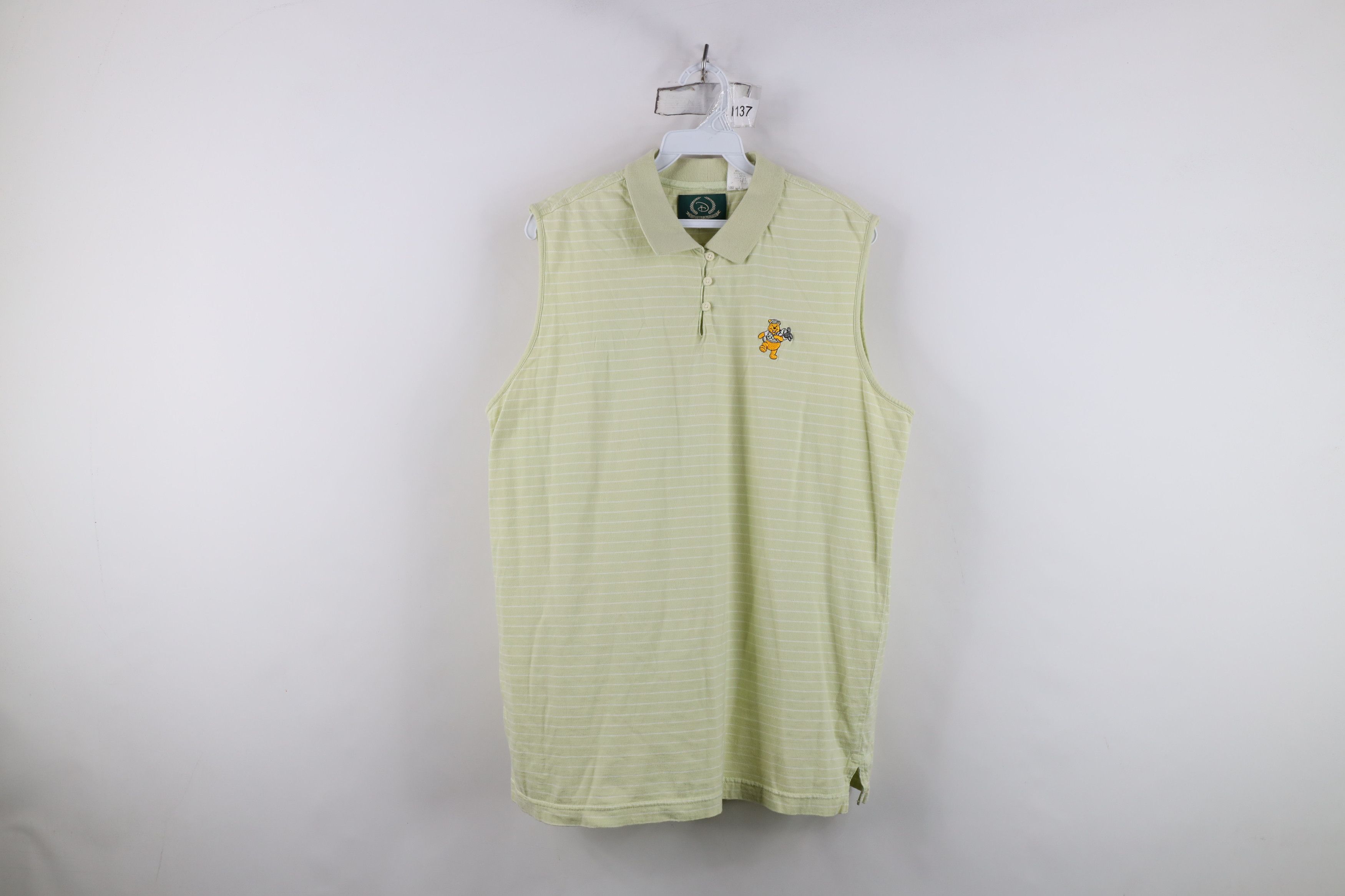Disney Vintage 90s Disney Winnie the Pooh Striped Sleeveless Shirt Size XL / US 12-14 / IT 48-50 - 1 Thumbnail