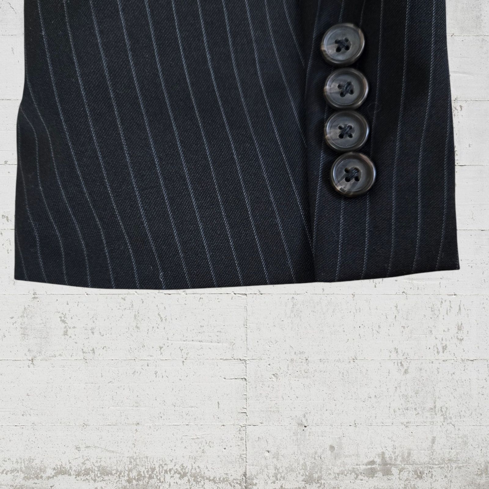 Lauren Ralph Lauren Y2K LRL Black Pinstripe Wool Suit Jacket Size 48 Size 48R - 5 Thumbnail