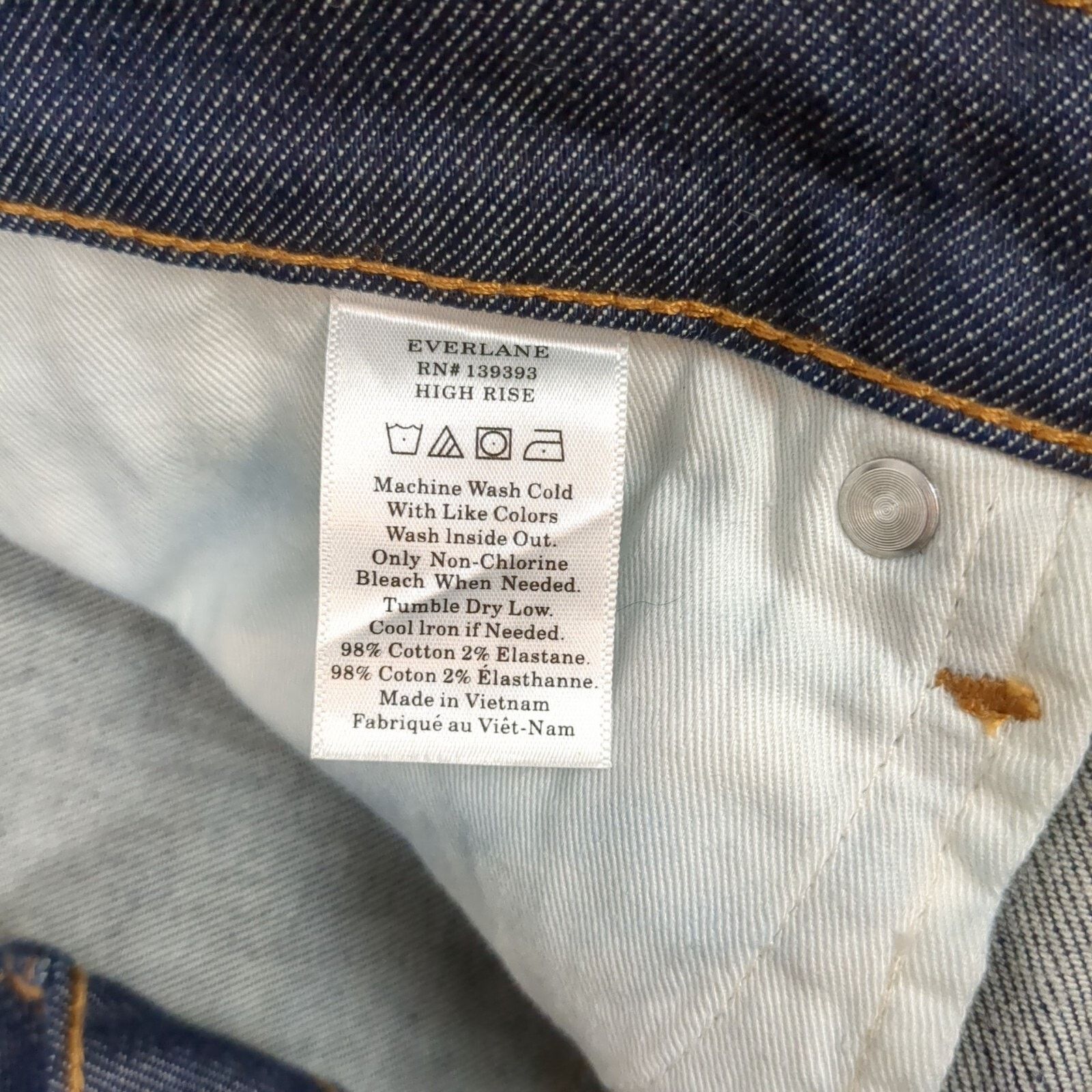 Everlane Everlane High Rise Dark Wash Slim Jeans Sz 27 Size 27" / US 4 / IT 40 - 6 Thumbnail